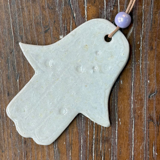 Lille Hamsa Hånd med lædersnor