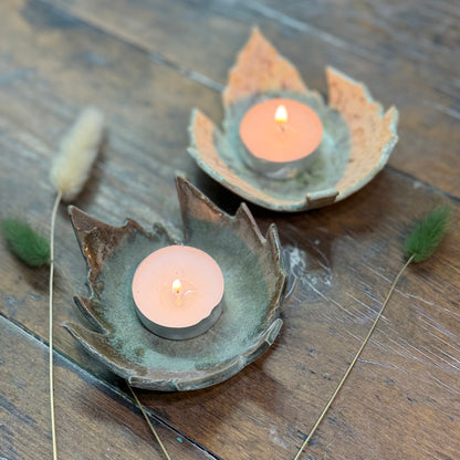 Bladskål til fyrfadslys