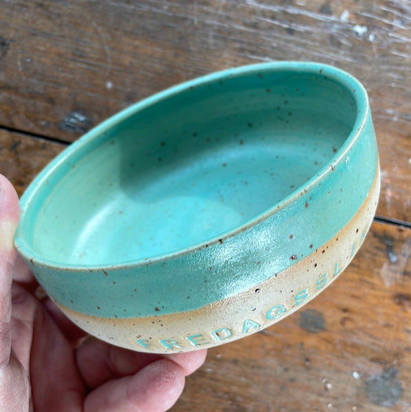 Slikskål med tekst - ca. 11-12 cm