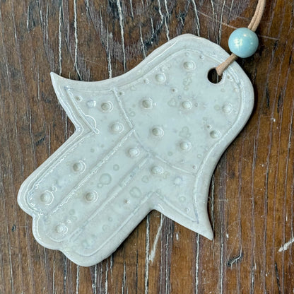 Lille Hamsa Hånd med lædersnor