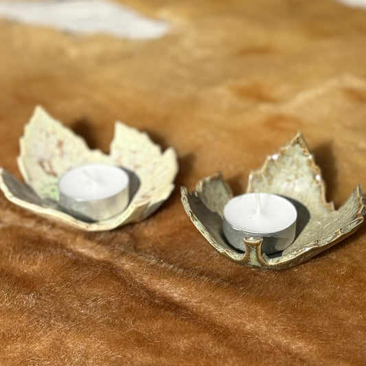 Bladskål til fyrfadslys