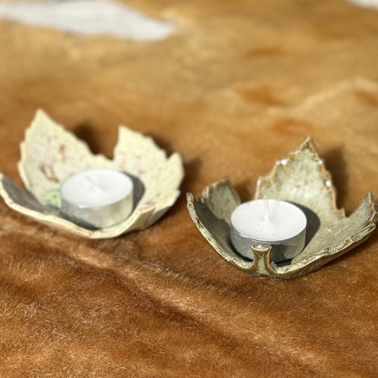 Bladskål til fyrfadslys