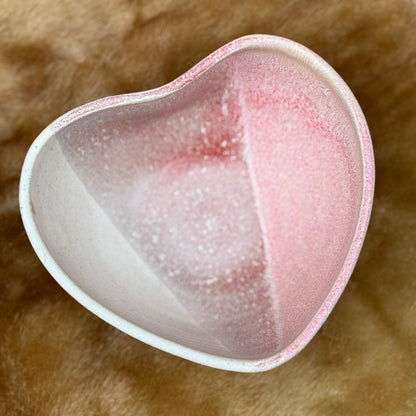 Hjerteskål (lyserød/hvid)