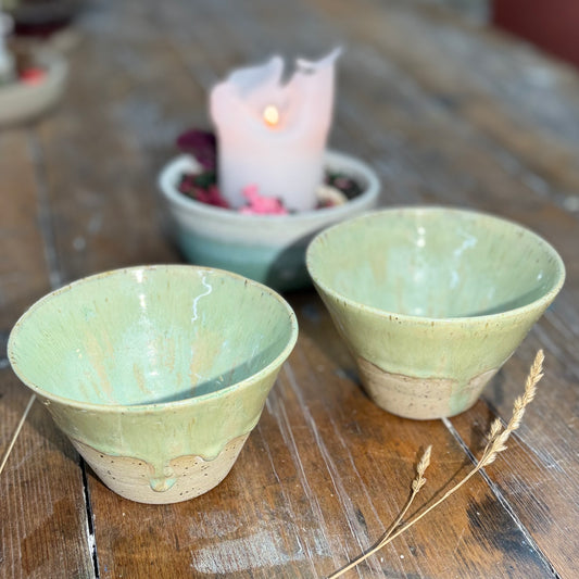 Snack skål - lys grøn krystalløb (2. sort.)